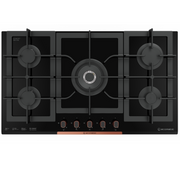 Ecomatic 92 cm Built-in Gas Hob - Crystal Black XL | 5 Burners - S937XLC
