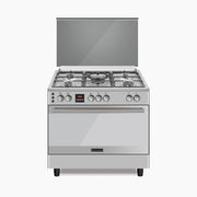 Ecomatic Gas Cooker 90 cm Stainless Steel - 5 Burner with Full Safety and Auto Ignition - Digital FS9304MDC