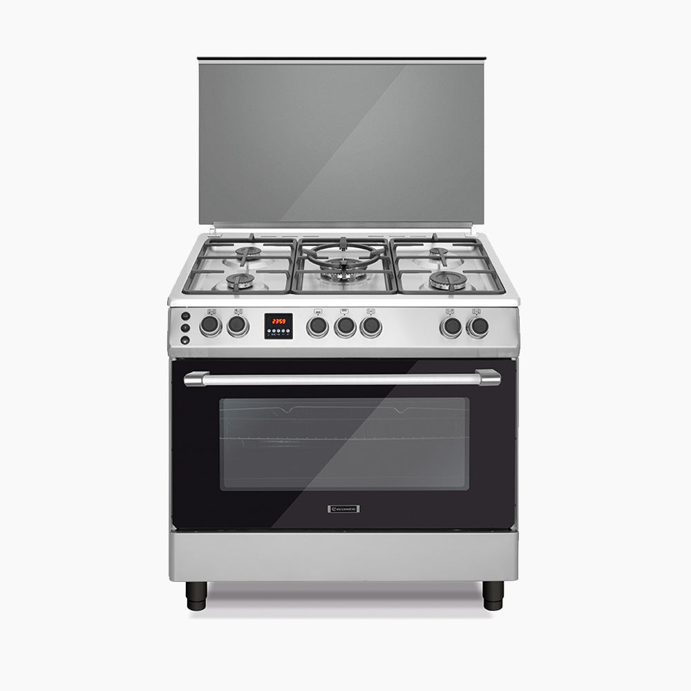 Ecomatic 90 cm Stainless Steel Cooker - 5 Burners with Full Safety and Auto Ignition - Digital - FS9204DC