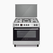 Ecomatic 90 cm Stainless Steel Cooker - 5 Burners with Full Safety and Auto Ignition - Digital - FS9204DC