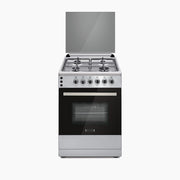 Ecomatic Gas Cooker 60 cm Stainless Steel - 4 Burners with Wide Pan Supports - Full Safety and Auto Ignition – FS6104M