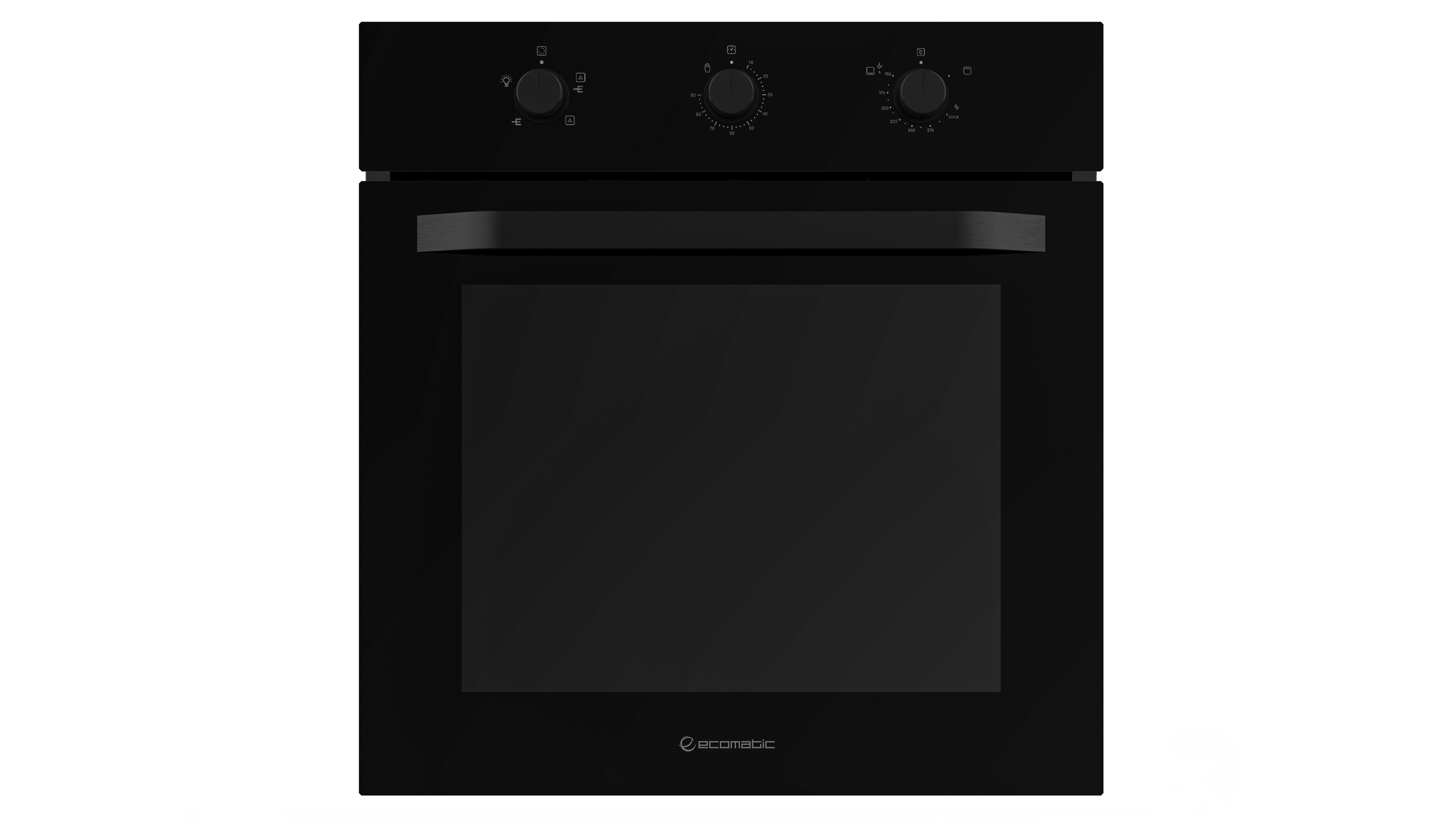  Ecomatic 60 cm Gas Oven with Gas Grill - Black Crystal - with Fan - G6504GT