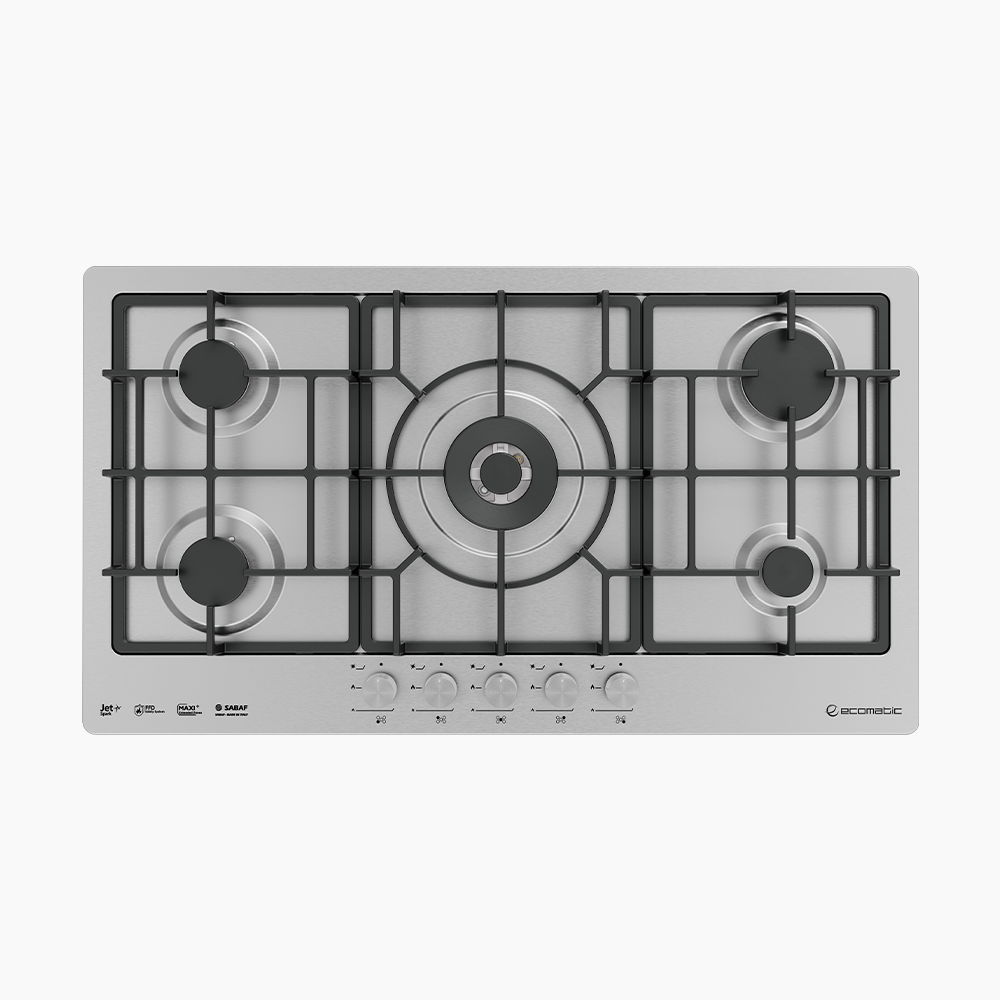 Ecomatic 92 cm Built-in Gas Hob Stainless Steel | XL 5 Burners - S993XLC