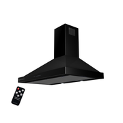 Ecomatic 90cm Pyramid Hood - Black with Black Crystal Control Panel | Touch Remote Control - H9310OPBKT