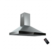 Ecomatic Hood 90 cm – Pyramid Stainless Steel with Black Crystal Control Panel | Touch with Remote Control - H9310OPXBKT