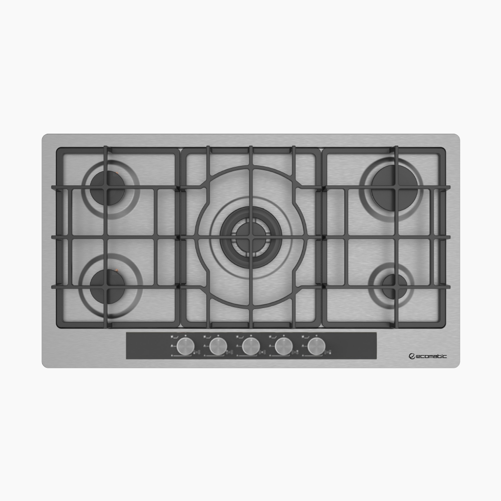 Ecomatic 92 cm Built-in Gas Hob - Stainless Steel - XL 5 Burners -S963XLGC