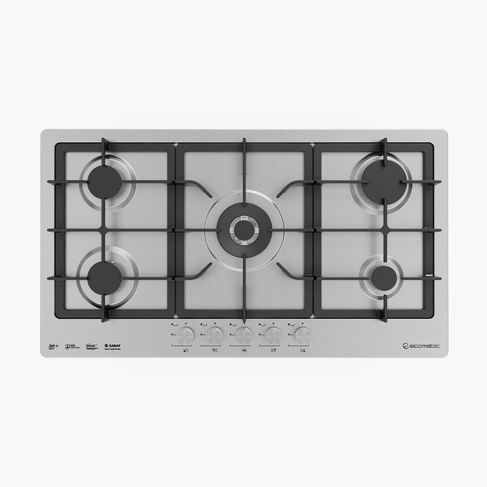 Ecomatic Built-in Gas Cooktop 92 cm Stainless Steel | 5 XL Burners - S953XLC