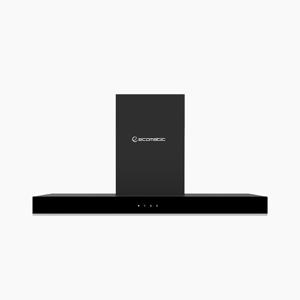 شفاط إيكوماتك 90 سم | أسود شكل حرف T – مع ريموت كنترول – H9310TTBK