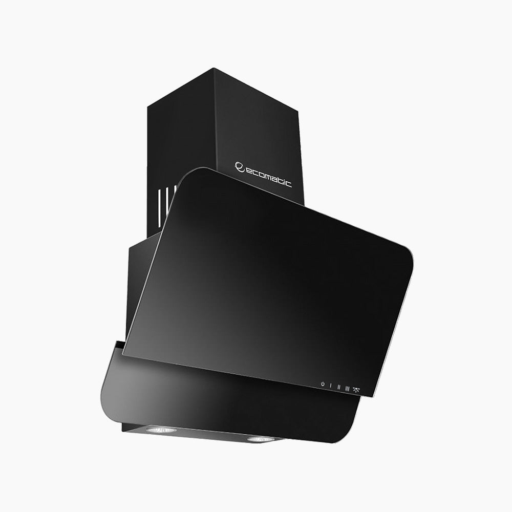 شفاط إيكوماتيك ديكوراتيف 60 سم مائل كريستال أسود – موتور إيطالي 750 م³/الساعة – H6207FAB