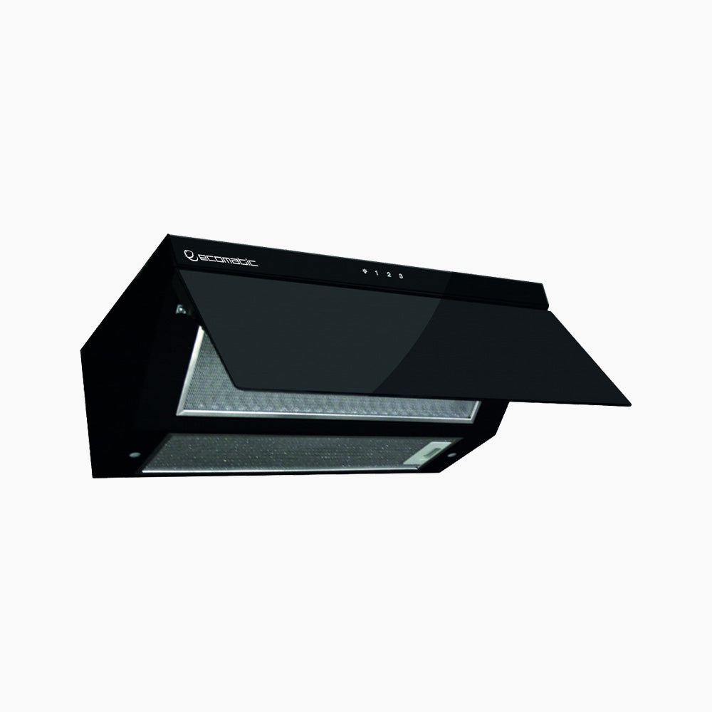 شفاط إيكوماتك ديكوري 60 سم كريستال أسود – موتور إيطالي – خاصية CleanAir – H6205GLT