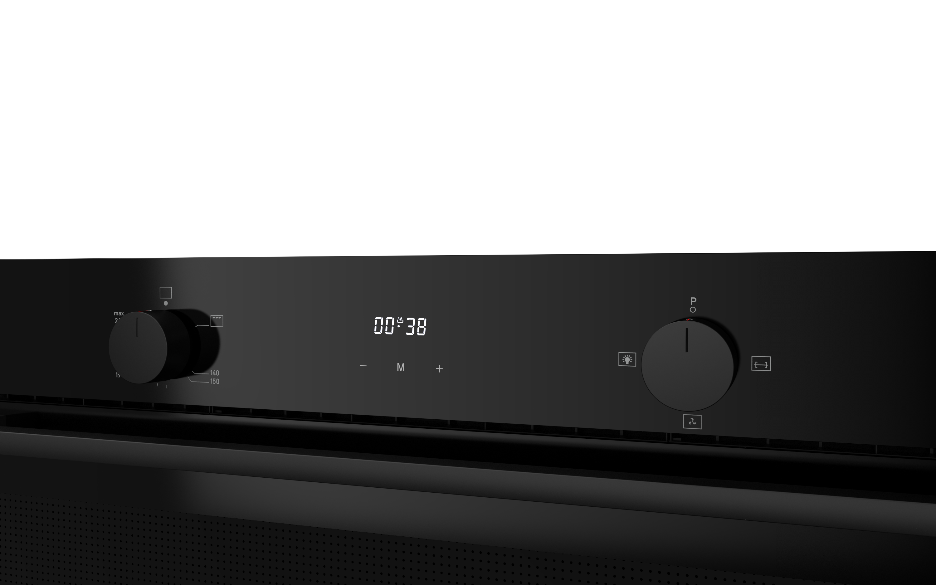 فرن إيكوماتك 90 سم غاز بشواية غاز كريستال أسود ديجيتال تاتش بالمروحة 120 لتر XXL - G9604GTDX