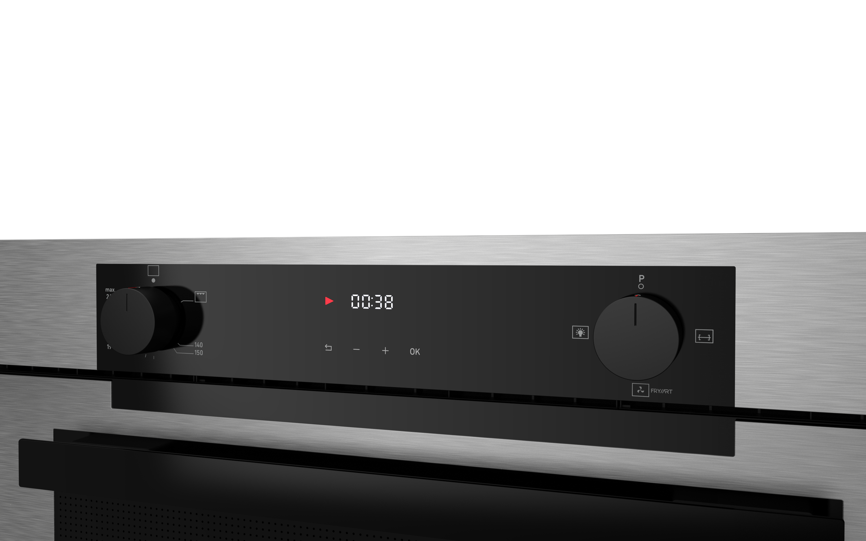 فرن إيكوماتك 90 سم غاز بشواية غاز استانلس ستيل ديجيتال تاتش بالمروحة 120 لتر XXL - G9604PROXX