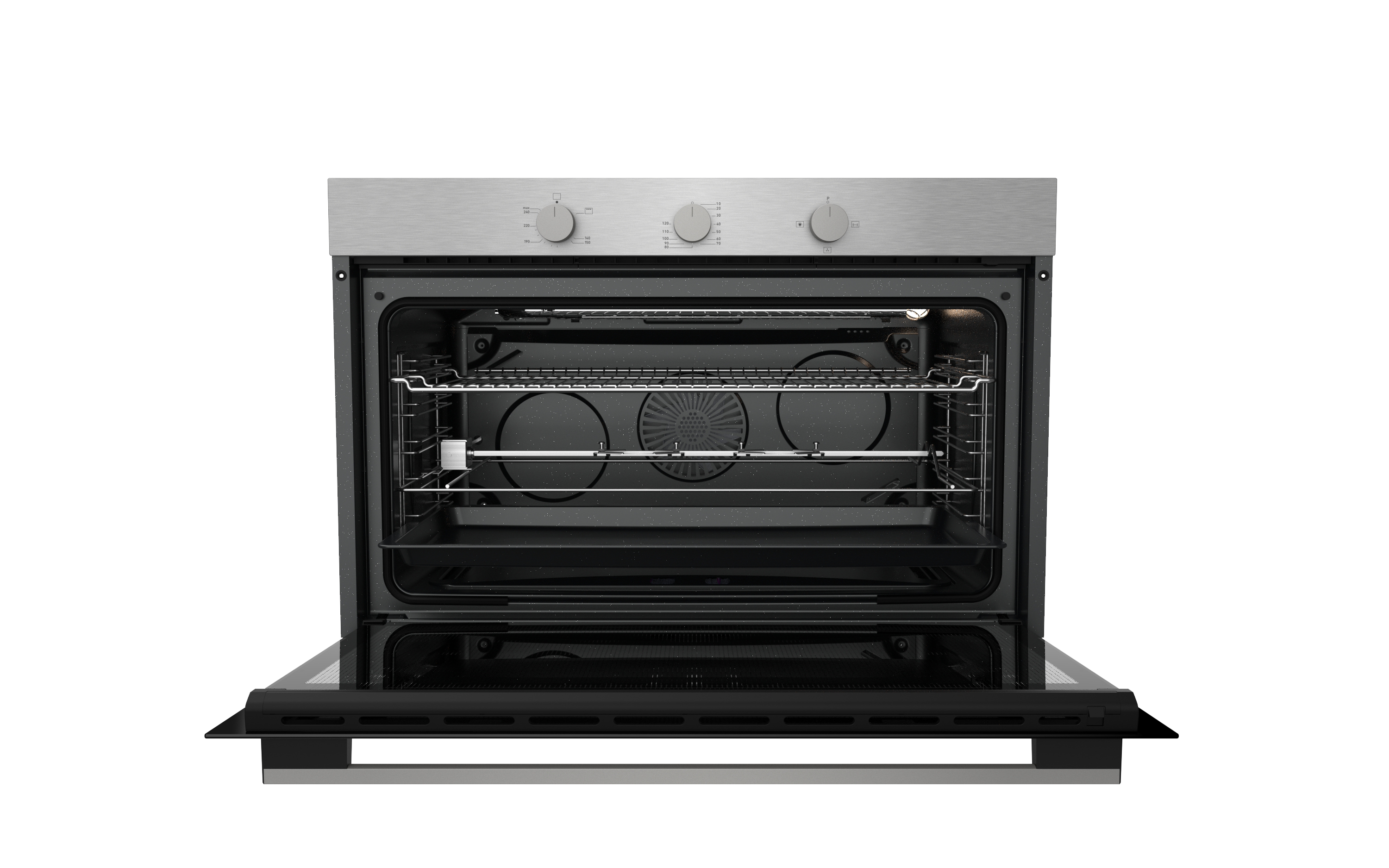 Ecomatic 90 cm Gas Oven With Gas Grill Stainless Steel with Fan 120 Liters XXL - G9604T
