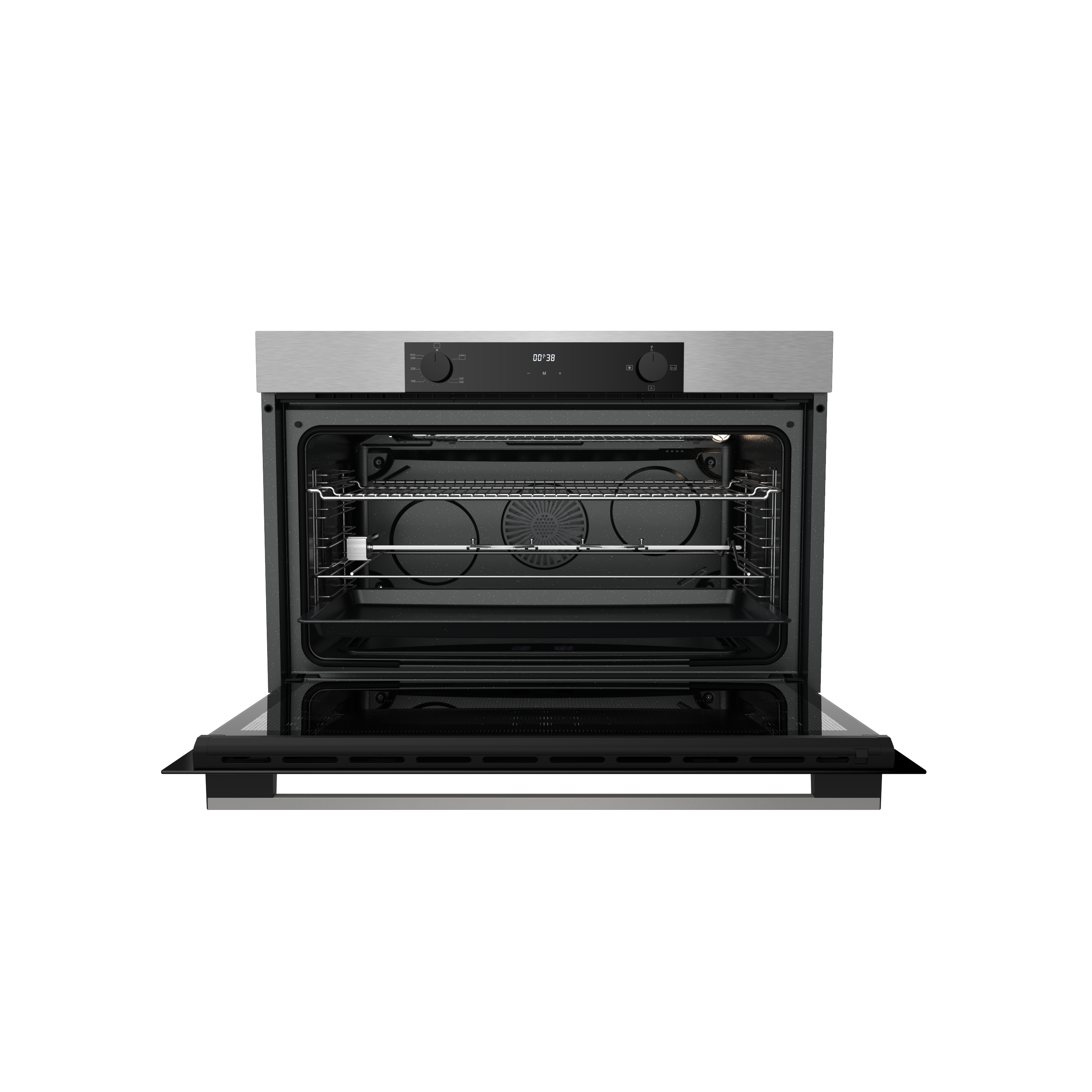 Ecomatic 90 cm Gas Oven with Gas Grill, Stainless Steel, Digital Touch with Fan 120 Liters XXL - G9604TDX