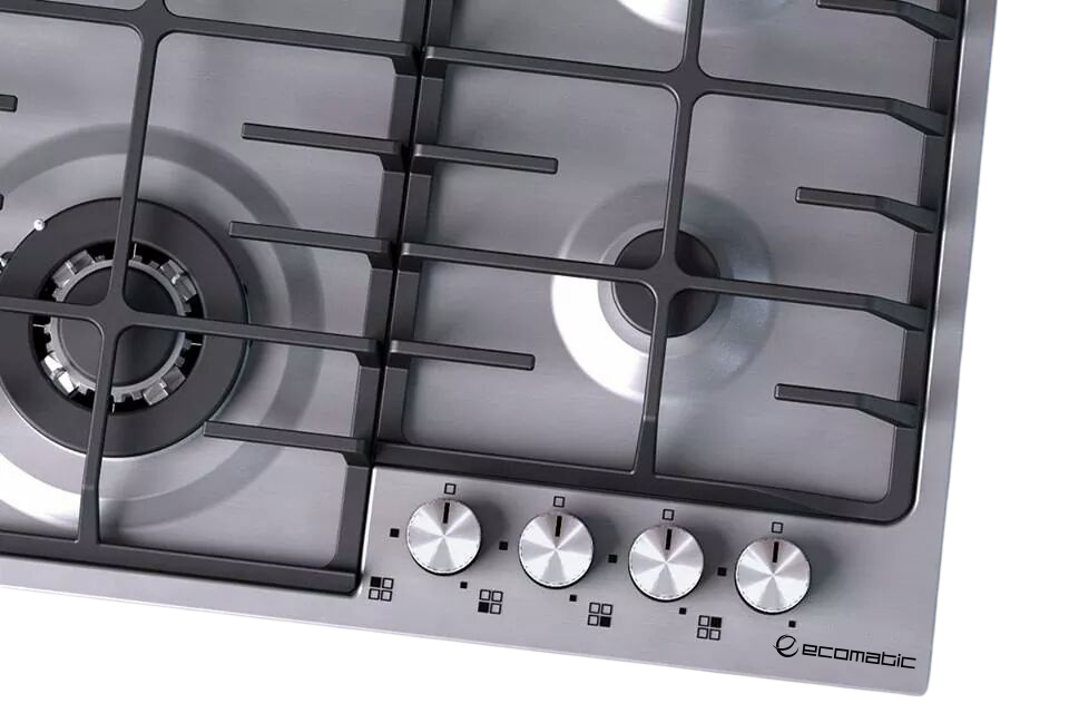 Ecomatic 60 cm Built-in Gas Hob - Stainless Steel | 4 Burners - NS603C